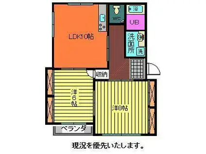 エクセレントハイム(2LDK/2階)の間取り写真