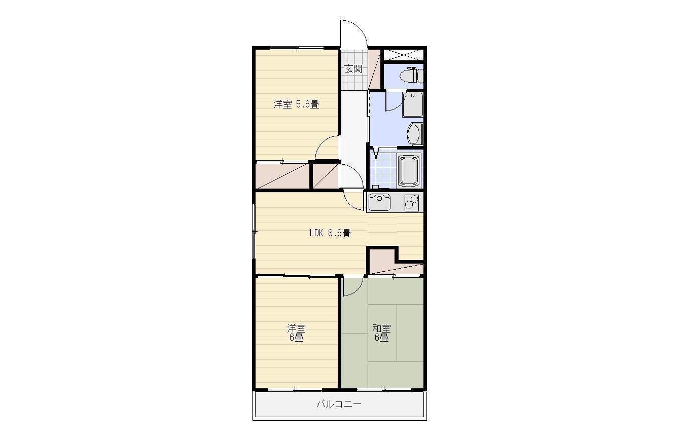 山の手マンションII(3LDK/3階)の間取り写真