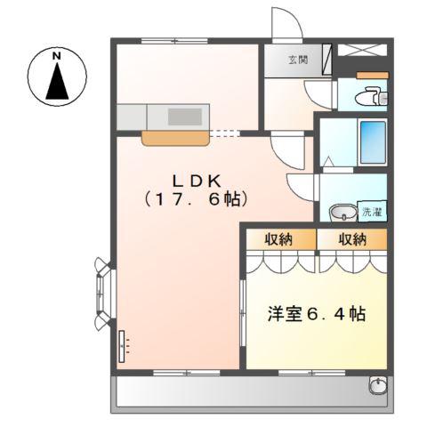 ステイブル円座II(1LDK/2階)の間取り写真