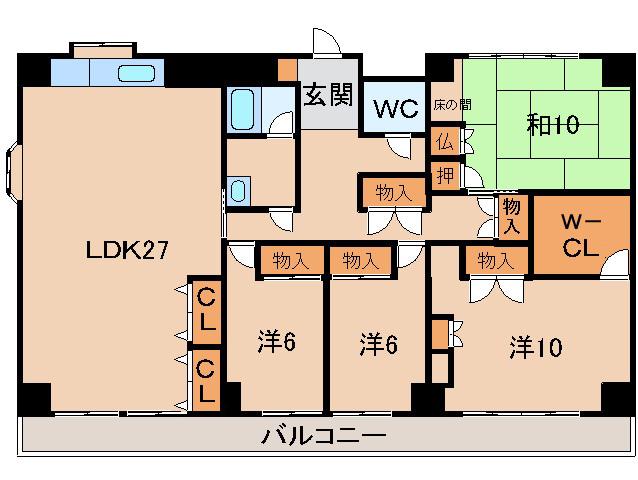 ヤマイチPLAZAメゾンベア(4LDK/4階)の間取り写真