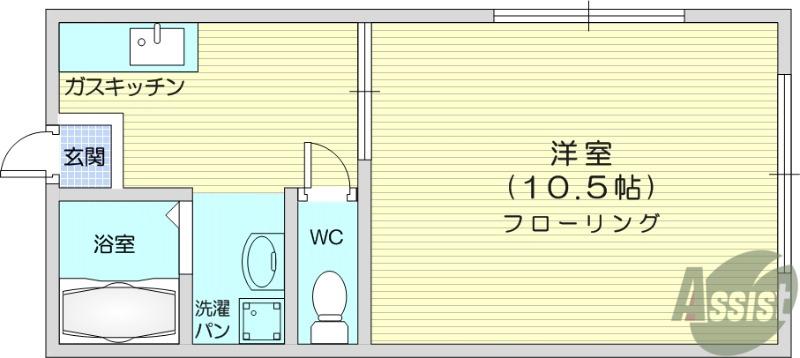 グランデュールユカ(1K/1階)の間取り写真