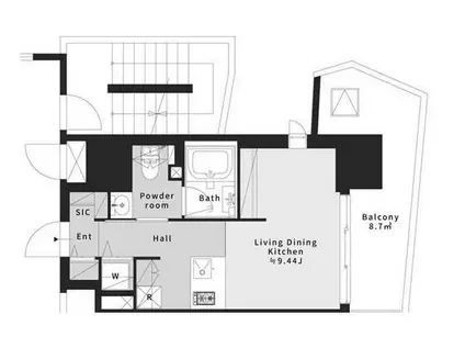 F・TOUR(ワンルーム/12階)の間取り写真