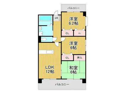 メゾンアンティム(3LDK/3階)の間取り写真