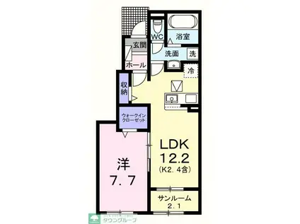 リバーテラスK(1LDK/1階)の間取り写真