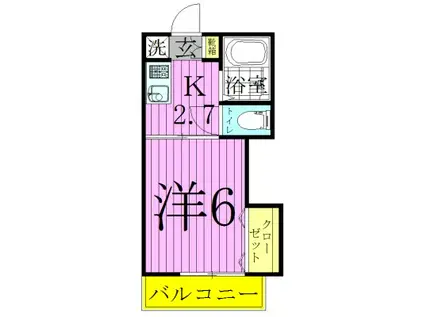 イーストハイツ(1K/1階)の間取り写真