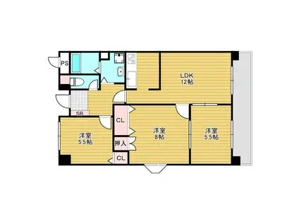 アビタシオンIII(3LDK/5階)の間取り写真