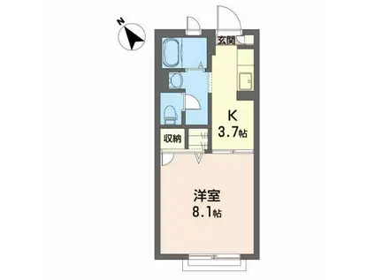 北上ステーション・アベニューC(1K/1階)の間取り写真