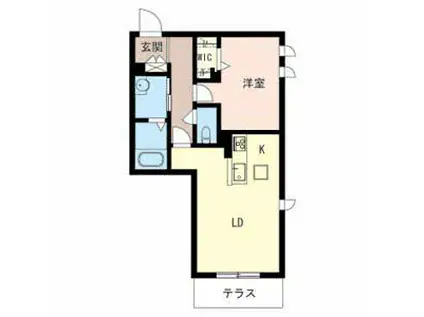 アミティ5(1LDK/2階)の間取り写真
