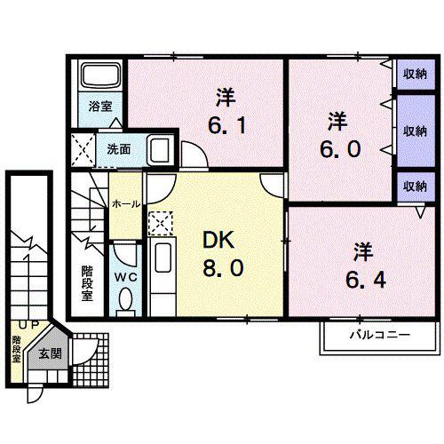アライブ(3DK/2階)の間取り写真