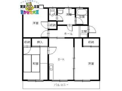 サンハイム冨岡(3DK/3階)の間取り写真