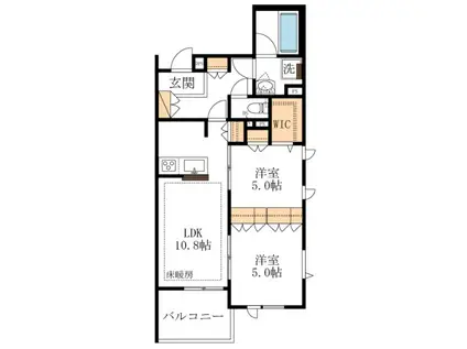 オロクレセール(2LDK/2階)の間取り写真