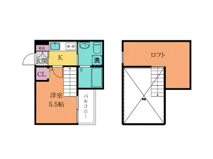 LINES STYLEラインズスタイル(1K/1階)の間取り写真