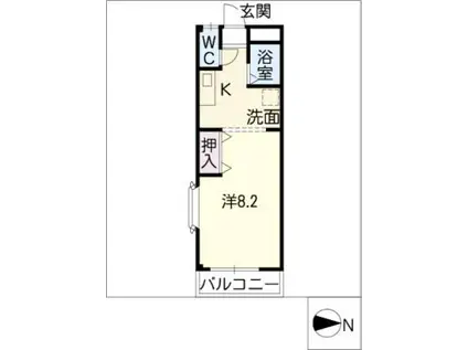 コーポ香久山(1K/2階)の間取り写真