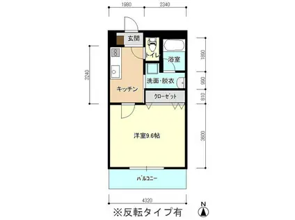 グランディールM・T(1K/1階)の間取り写真