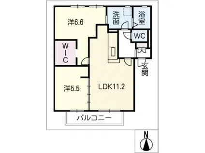 フレグランス新栄 E棟(2LDK/2階)の間取り写真