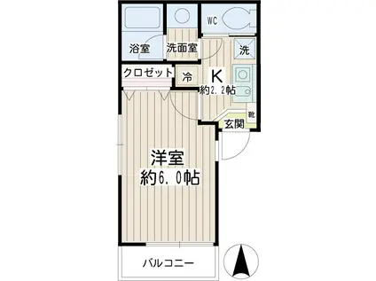 STEERBLISS(1K/2階)の間取り写真