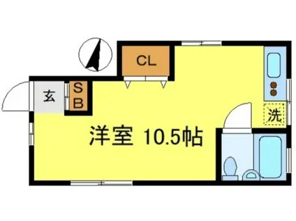 レジデンスSTO(ワンルーム/1階)の間取り写真