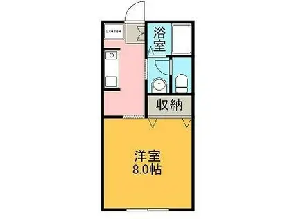 末吉ハイツ(1K/1階)の間取り写真