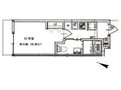 エアフォルク原木(1K/1階)の間取り写真