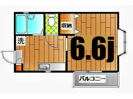 ベルネス(1K/2階)の間取り写真