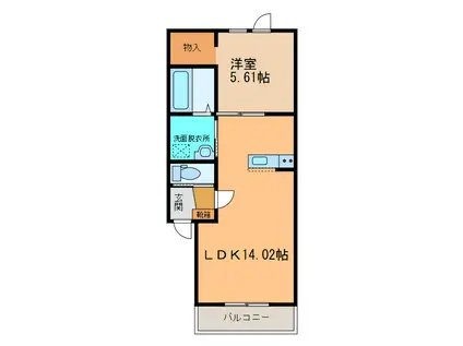 BERGERFORG(1LDK/2階)の間取り写真