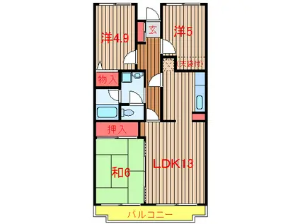 グレイスコート(3LDK/3階)の間取り写真