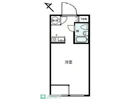 ノア道玄坂(1K/2階)の間取り写真