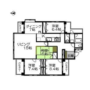ロイヤルパレス上杉(4LDK/3階)の間取り写真