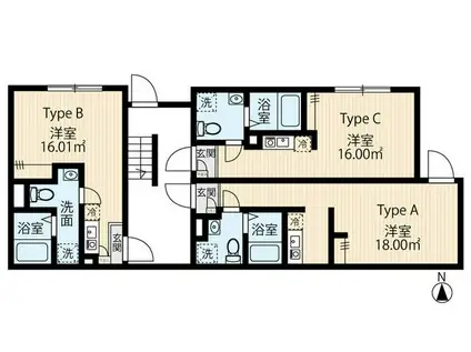 ハーモニーコート東尾久(1K/1階)の間取り写真