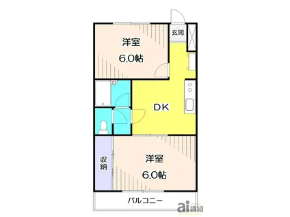 池田ビル(2DK/3階)の間取り写真