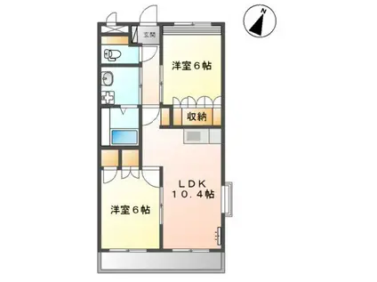 DAINTY(2LDK/1階)の間取り写真