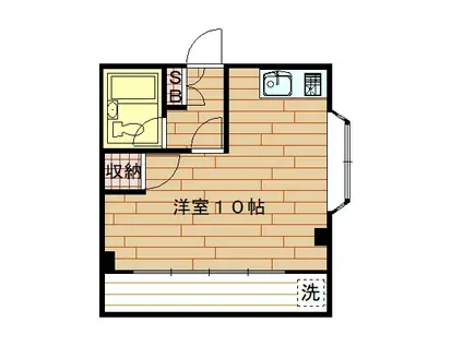 ハウスハーモニー(ワンルーム/2階)の間取り写真