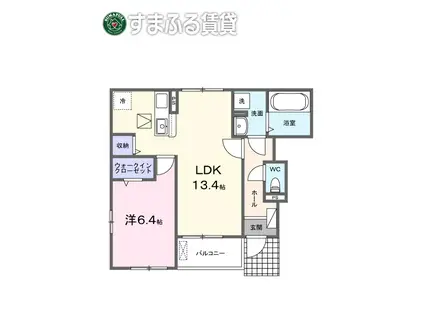 マジェスタ凛(1LDK/1階)の間取り写真