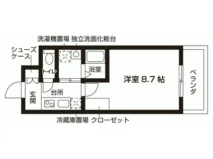 TERRACE 六甲(1K/1階)の間取り写真