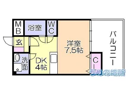 石村ビル(1DK/2階)の間取り写真