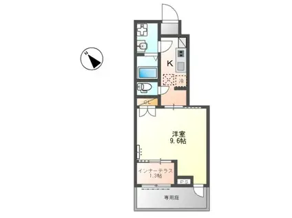 高砂市荒井町若宮アパート(1K/1階)の間取り写真