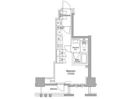 ザ・パークハビオ碑文谷(ワンルーム/3階)の間取り写真