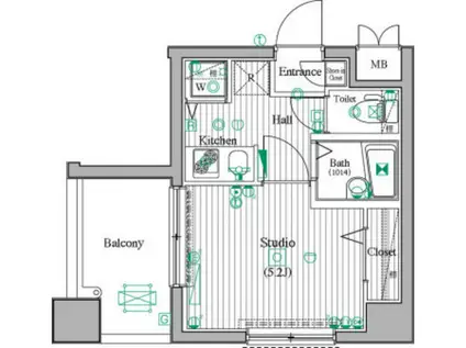 ガーラ・シティ東陽町(1K/8階)の間取り写真