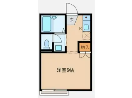 エリール中山(1K/2階)の間取り写真