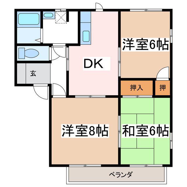 フレグランス鳥羽(3DK/1階)の間取り写真