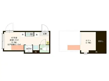 VILLETTA I 亀戸(ワンルーム/1階)の間取り写真