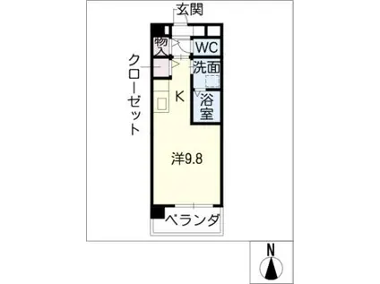 クレスト大島(ワンルーム/3階)の間取り写真