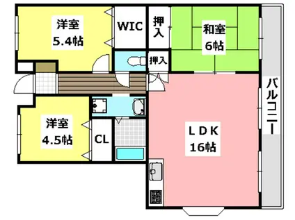 グリーンヒルパートIII(3LDK/1階)の間取り写真