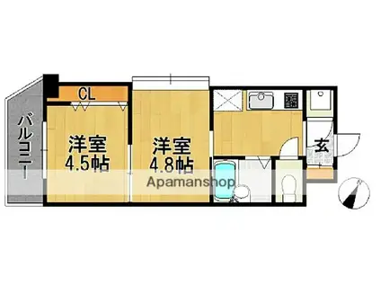 46 V-PROJECT2100天神(2K/7階)の間取り写真