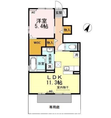 HIBARI(1LDK/1階)の間取り写真