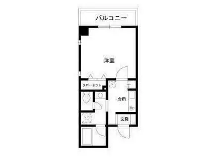 ラ・グラシューズ(1K/4階)の間取り写真