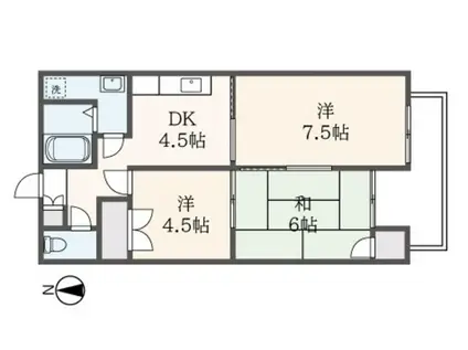 リファイン柴田(3DK/1階)の間取り写真