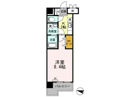 カーサフェリーチェ柴又(1K/1階)の間取り写真