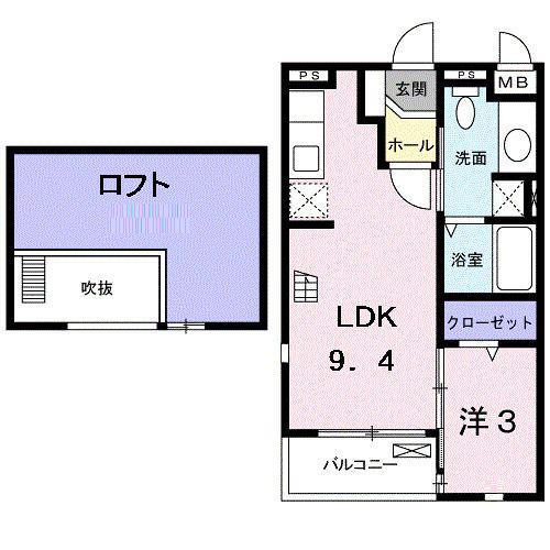アルドーレ(1LDK/2階)の間取り写真