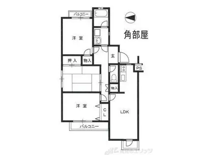 ドムールアヤメ(3LDK/2階)の間取り写真